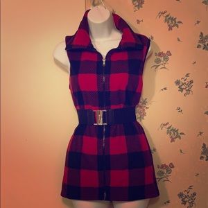 Women's Chaps Plaid Fleece Vest